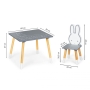 Medinis staliukas su kėdutėmis Bunny Grey