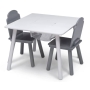 Medinis staliukas su 2 kėdutėmis White_Grey