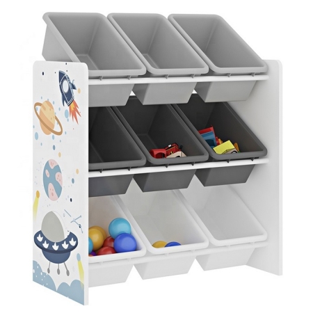 Pastatoma lentyna su 9 plastikinėmis dėžutėmis Kosmosas