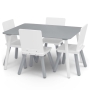 Medinis staliukas su 4 kėdutėmis Grey_White