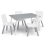 Medinis staliukas su 4 kėdutėmis Grey_White