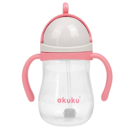 Akuku gertuvė su šiaudeliu ir rankenėlemis, 280 ml.