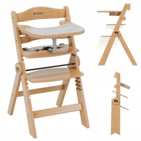 Sulansktoma medinė maitinimo kėdutė