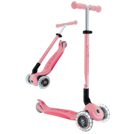 Globber Primo PLUS Foldable Lights Pastel Pink paspirtukas