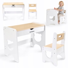 Rašomasis stalas su stalčiumi ir kėde