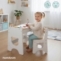 Rašomasis vaikiškas stalas su stalčiumi ir kėde Bear
