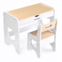 Rašomasis vaikiškas stalas su stalčiumi ir kėde Bear