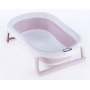 Sulankstoma kūdikio vonelė su termometru ir silikoniniu gultuku BATH&CARE Pink