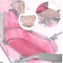 Lopšinis sulankstomas lėlės vežimėlis Pink Flowers su tašyte