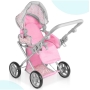 Vaikiškas sulankstomas lėlių vežimėlis Pink Flowers 3in1