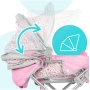 Vaikiškas sulankstomas lėlių vežimėlis Pink Flowers 3in1