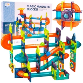 Magnetinis 3D konstruktorius Kamuoliukų takeliai, 96 detalės