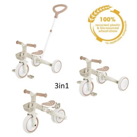 GLOBBER mokomasis triratukas Learning Trike 3in1 Plus