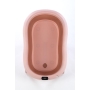 Sulankstoma kūdikio vonelė su termometru ir silikoniniu gultuku BATH&CARE Dark Pink