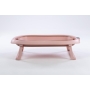 Sulankstoma kūdikio vonelė su termometru ir silikoniniu gultuku BATH&CARE Dark Pink