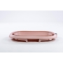 Sulankstoma kūdikio vonelė su termometru ir silikoniniu gultuku BATH&CARE Dark Pink