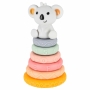 Sensorinis kūdikio žaislų rinkinys – piramidė ir minkštos kaladėlės su koala, 13 vnt.