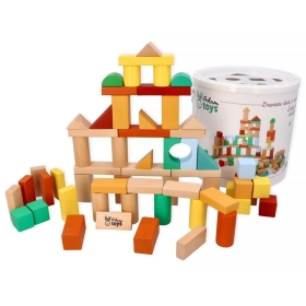 Medinės kaladėlės kibirėlyje Adam Toys 100 vnt.